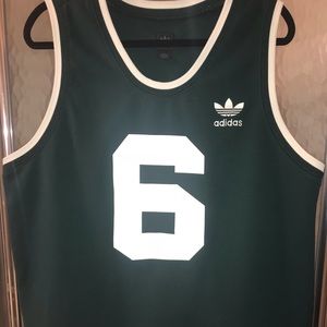 Vintage Adidas hunter green basketball jersey